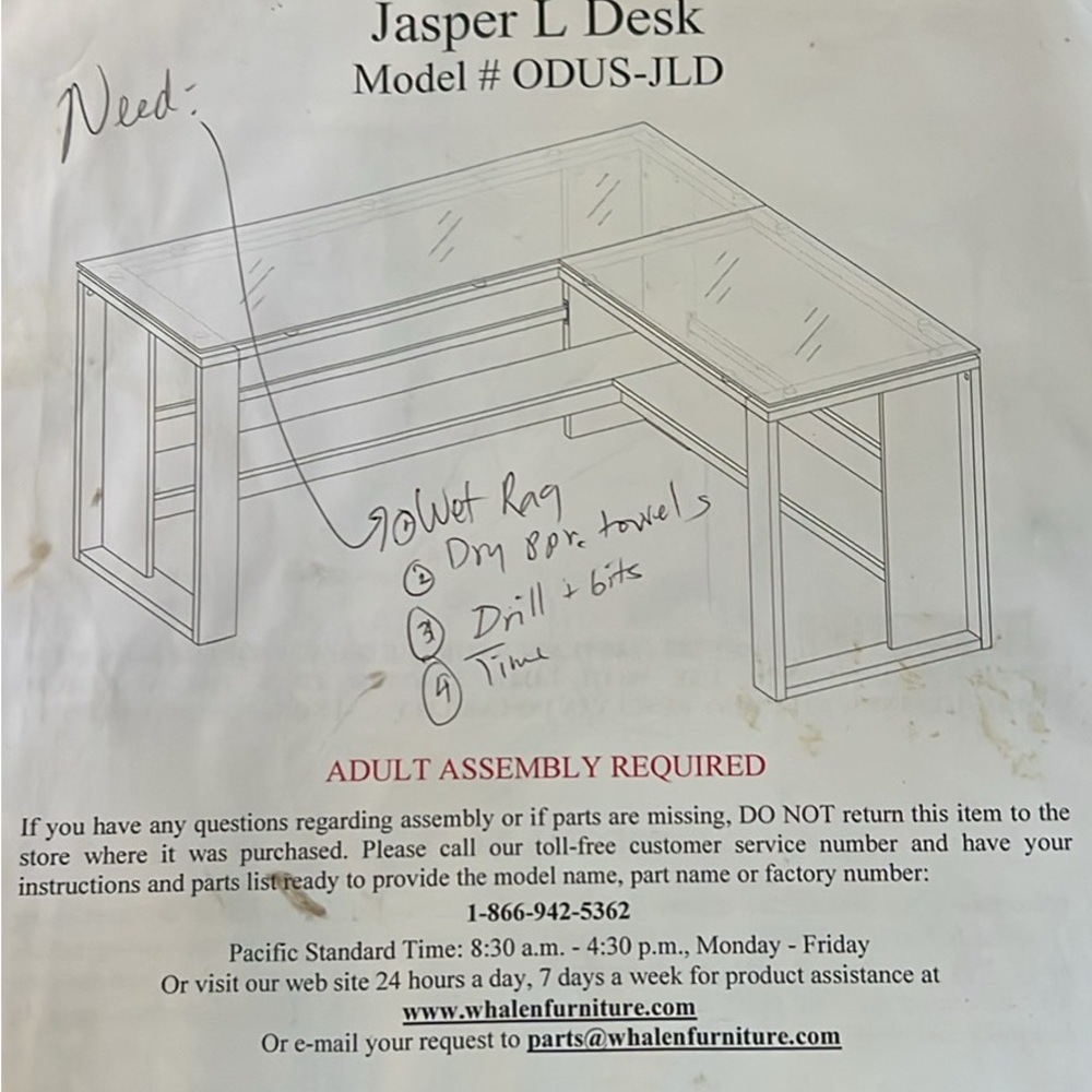 Jasper L Desk by - White